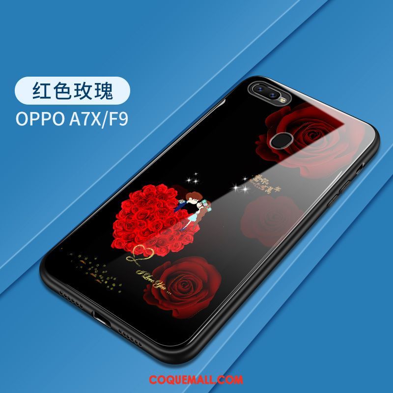 Étui Oppo F9 Peinture Téléphone Portable Tout Compris, Coque Oppo F9 Créatif Verre Trempé