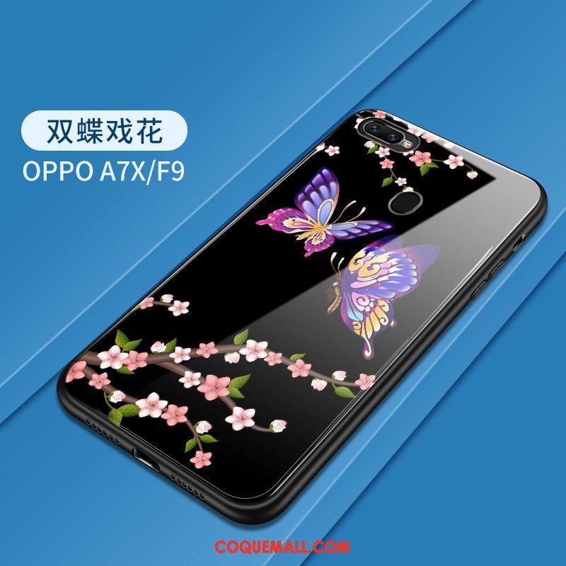 Étui Oppo F9 Peinture Téléphone Portable Tout Compris, Coque Oppo F9 Créatif Verre Trempé