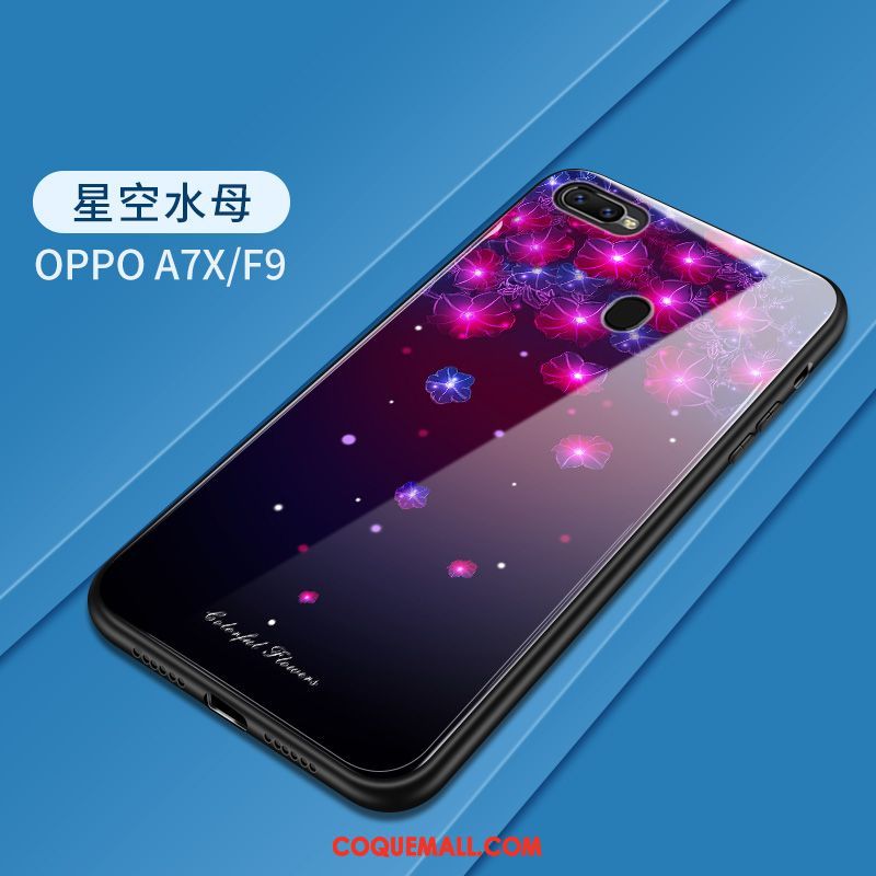 Étui Oppo F9 Peinture Téléphone Portable Tout Compris, Coque Oppo F9 Créatif Verre Trempé