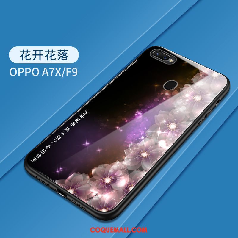 Étui Oppo F9 Peinture Téléphone Portable Tout Compris, Coque Oppo F9 Créatif Verre Trempé