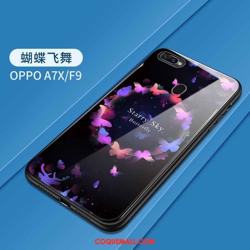 Étui Oppo F9 Peinture Téléphone Portable Tout Compris, Coque Oppo F9 Créatif Verre Trempé