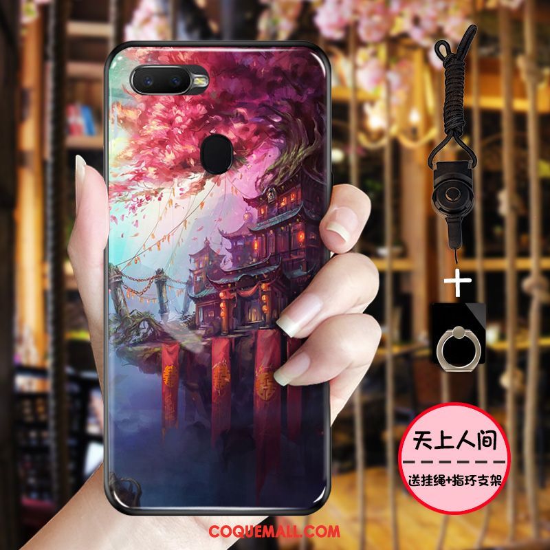 Étui Oppo F9 Protection Tout Compris Style Chinois, Coque Oppo F9 Simple Encre