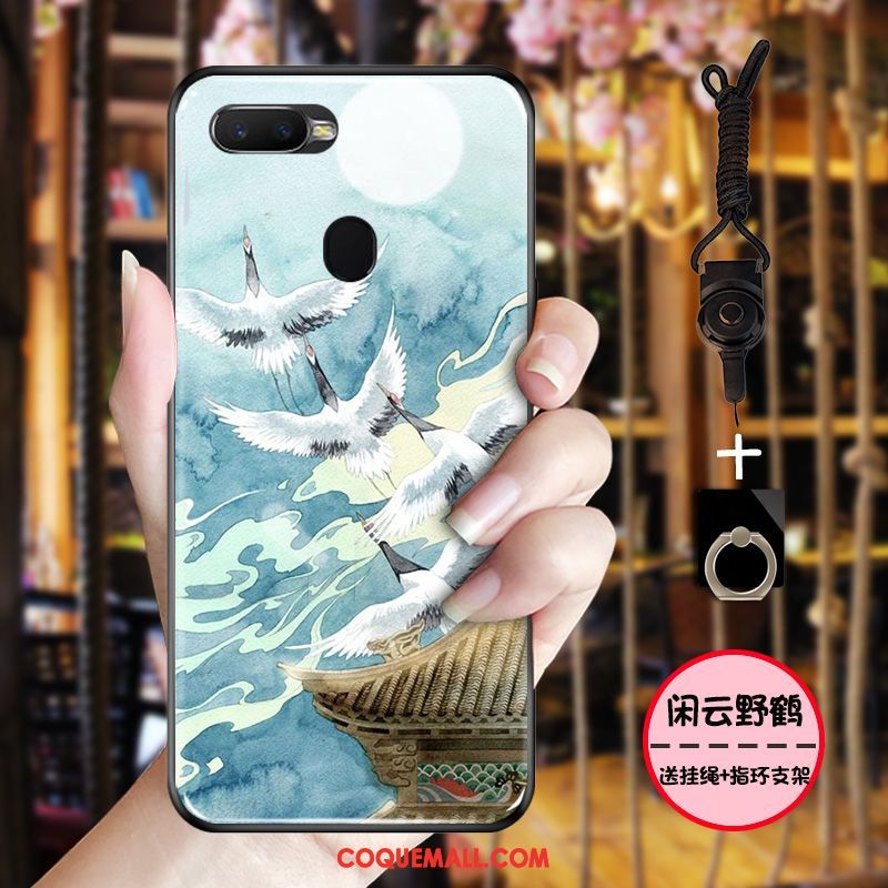 Étui Oppo F9 Protection Tout Compris Style Chinois, Coque Oppo F9 Simple Encre