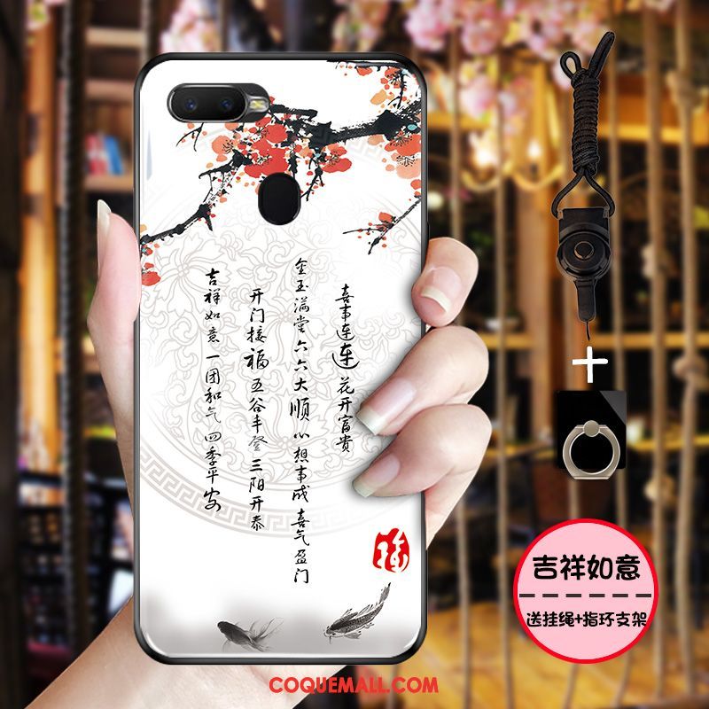 Étui Oppo F9 Protection Tout Compris Style Chinois, Coque Oppo F9 Simple Encre