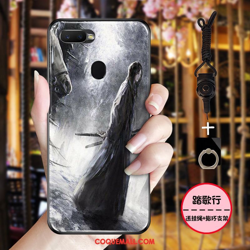 Étui Oppo F9 Protection Tout Compris Style Chinois, Coque Oppo F9 Simple Encre