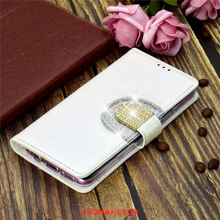 Étui Oppo F9 Starry Clamshell Nouveau Blanc, Coque Oppo F9 Starry Rose Étui En Cuir