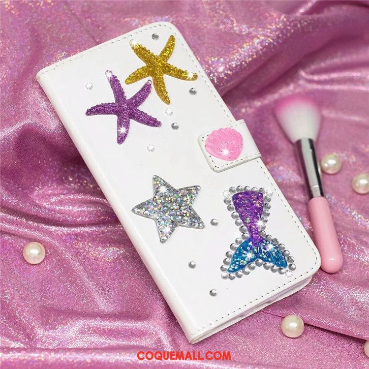 Étui Oppo F9 Starry Clamshell Support Protection, Coque Oppo F9 Starry Téléphone Portable Strass