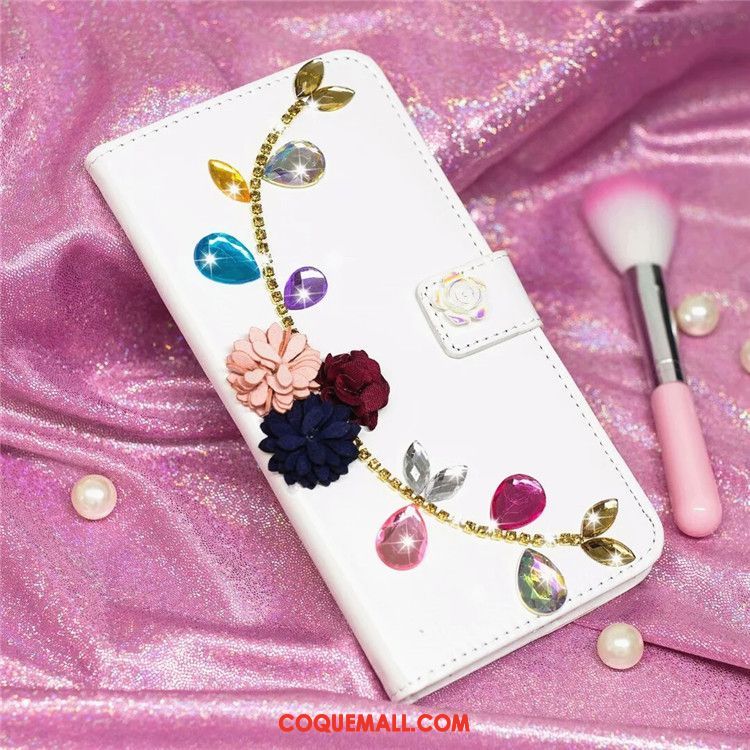 Étui Oppo F9 Starry Clamshell Support Protection, Coque Oppo F9 Starry Téléphone Portable Strass