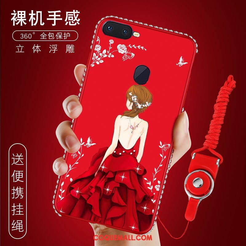 Étui Oppo F9 Starry Créatif Protection Téléphone Portable, Coque Oppo F9 Starry Tendance Rouge