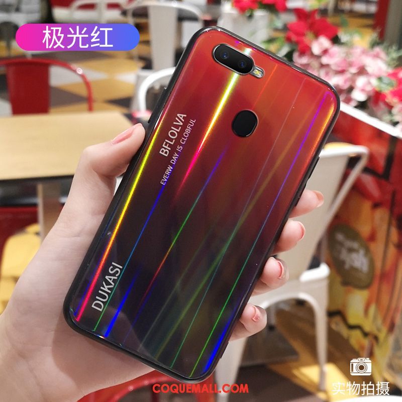 Étui Oppo F9 Starry Fluide Doux Incassable Protection, Coque Oppo F9 Starry Dégradé Net Rouge