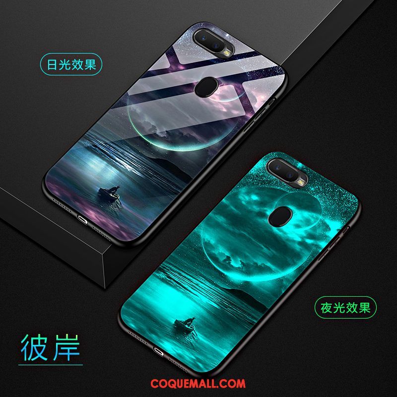 Étui Oppo F9 Starry Lumineuses Téléphone Portable Verre Trempé, Coque Oppo F9 Starry Tendance Difficile