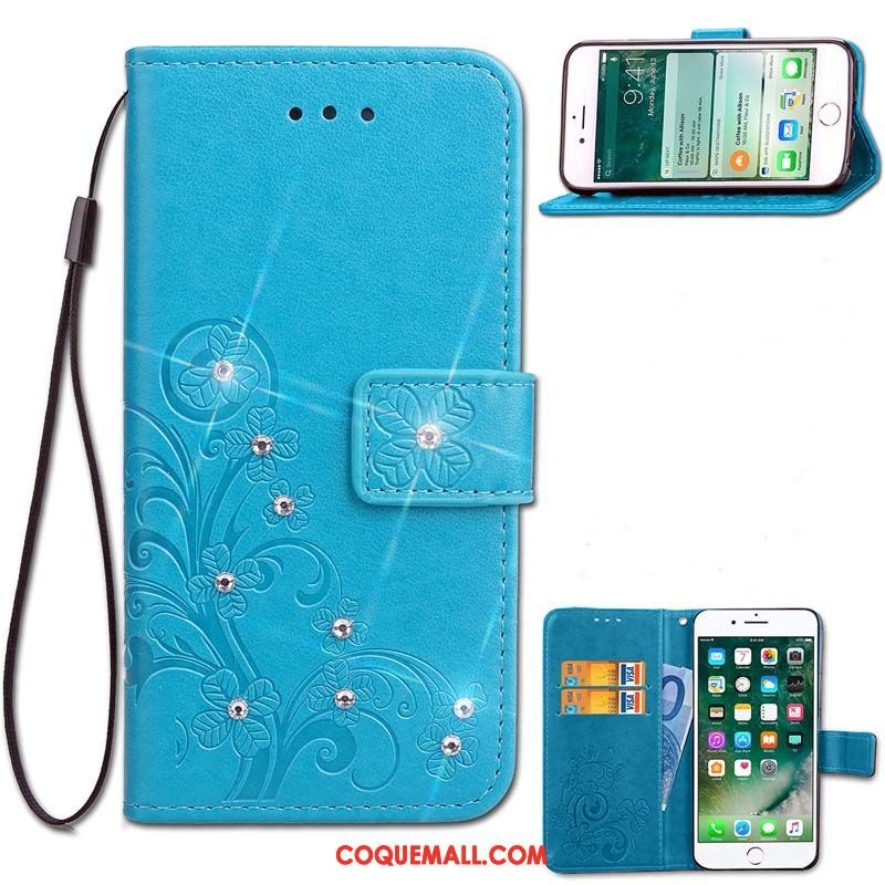 Étui Oppo F9 Starry Téléphone Portable Protection Bleu, Coque Oppo F9 Starry Fluide Doux Étui En Cuir