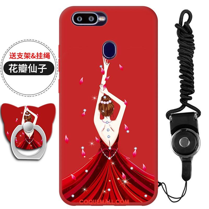 Étui Oppo F9 Starry Téléphone Portable Rouge Ornements Suspendus, Coque Oppo F9 Starry Incassable Fluide Doux