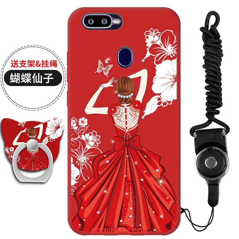 Étui Oppo F9 Starry Téléphone Portable Rouge Ornements Suspendus, Coque Oppo F9 Starry Incassable Fluide Doux