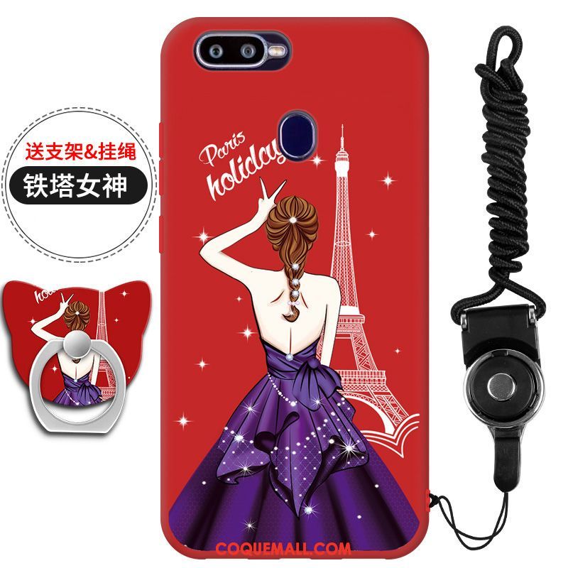 Étui Oppo F9 Starry Téléphone Portable Rouge Ornements Suspendus, Coque Oppo F9 Starry Incassable Fluide Doux