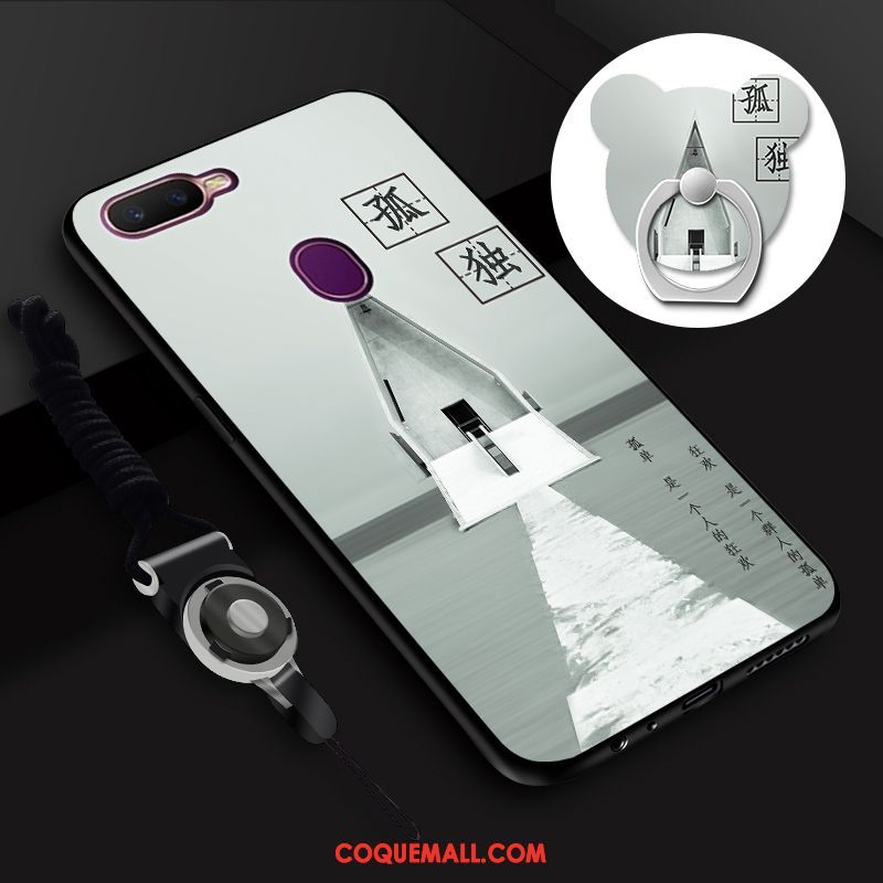 Étui Oppo F9 Tempérer Protection Téléphone Portable, Coque Oppo F9 Blanc Membrane
