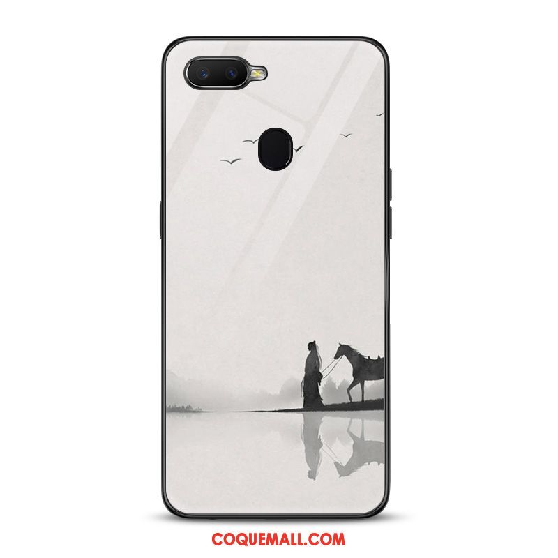 Étui Oppo F9 Verre Téléphone Portable Protection, Coque Oppo F9 Encre Tendance