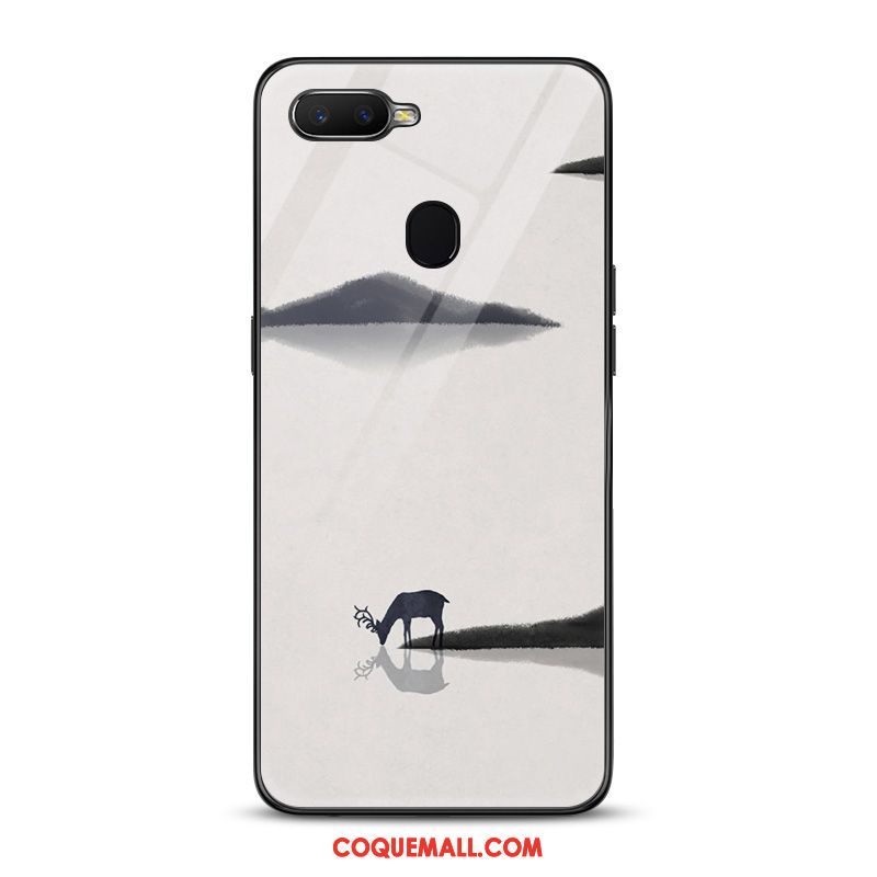 Étui Oppo F9 Verre Téléphone Portable Protection, Coque Oppo F9 Encre Tendance