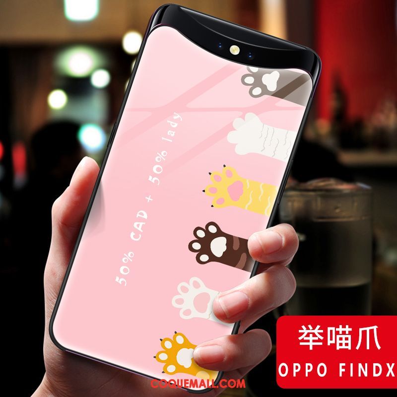 Étui Oppo Find X Amoureux Silicone Protection, Coque Oppo Find X Verre Mode