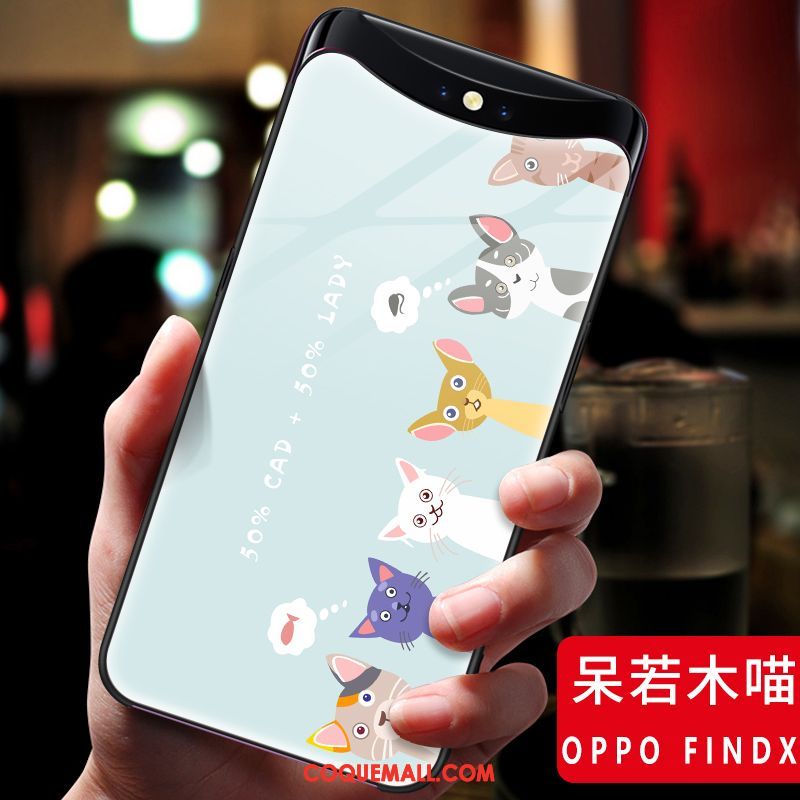 Étui Oppo Find X Amoureux Silicone Protection, Coque Oppo Find X Verre Mode