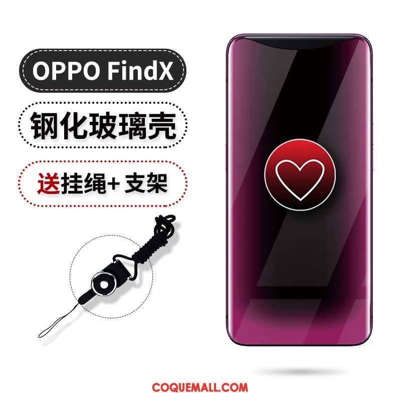 Étui Oppo Find X Ballon Verre Fluide Doux, Coque Oppo Find X Violet Silicone