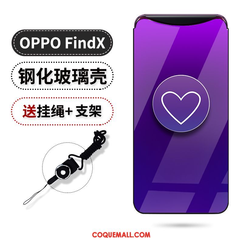 Étui Oppo Find X Ballon Verre Fluide Doux, Coque Oppo Find X Violet Silicone