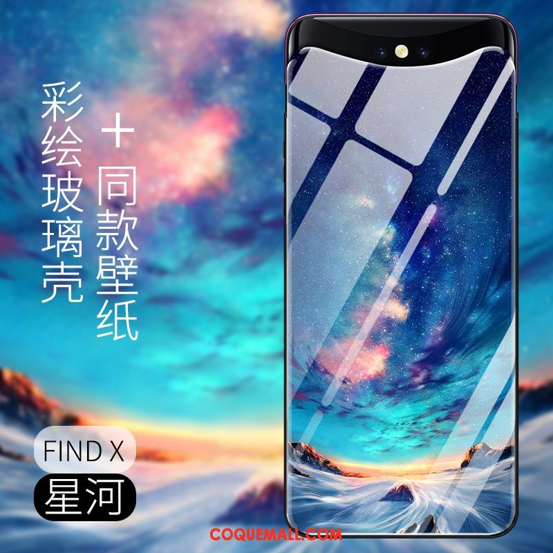 Étui Oppo Find X Bleu Incassable Marque De Tendance, Coque Oppo Find X Protection Silicone