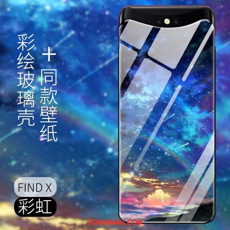 Étui Oppo Find X Bleu Incassable Marque De Tendance, Coque Oppo Find X Protection Silicone