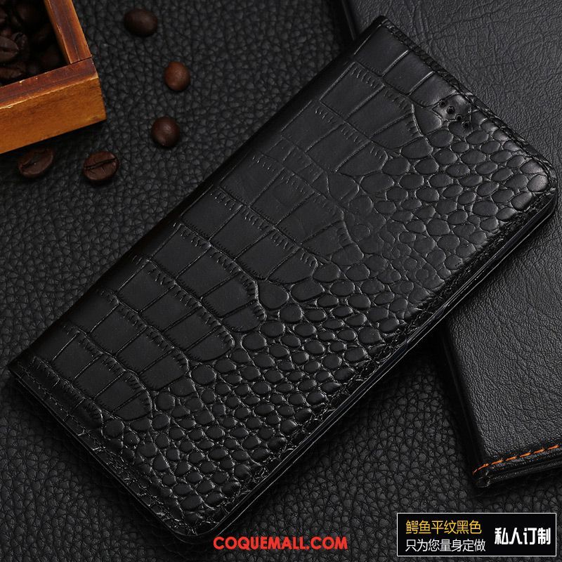 Étui Oppo Find X Crocodile Cuir Véritable Étui En Cuir, Coque Oppo Find X Tout Compris Protection Braun