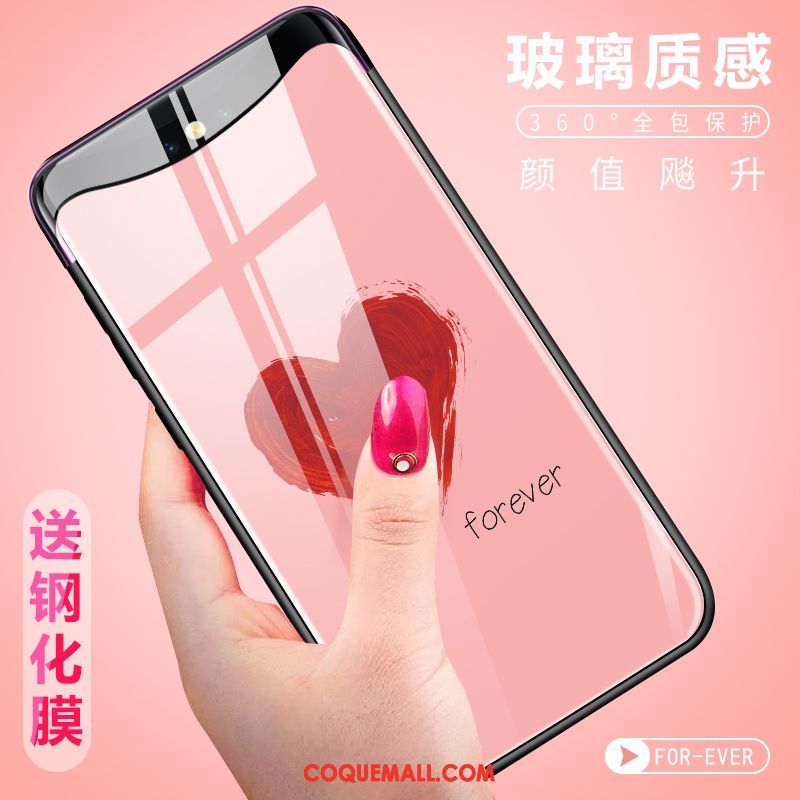 Étui Oppo Find X Créatif Personnalité Rose, Coque Oppo Find X Protection Nouveau