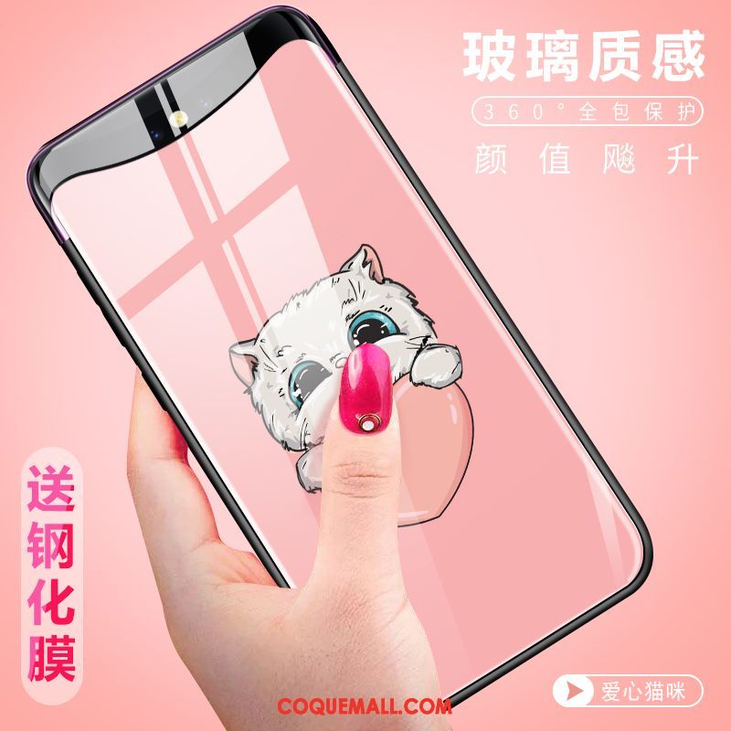 Étui Oppo Find X Créatif Personnalité Rose, Coque Oppo Find X Protection Nouveau