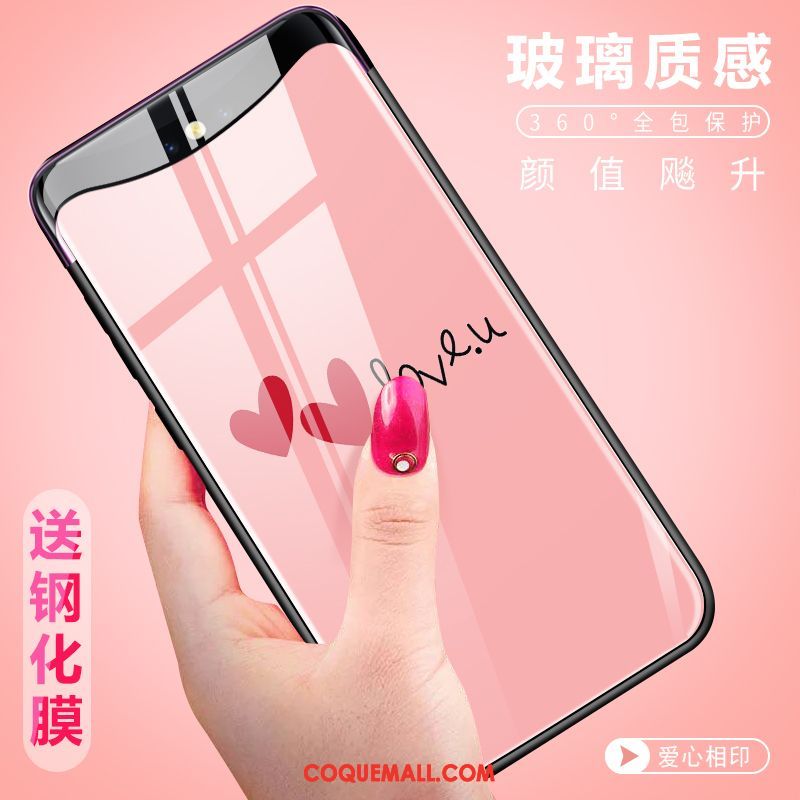 Étui Oppo Find X Créatif Personnalité Rose, Coque Oppo Find X Protection Nouveau