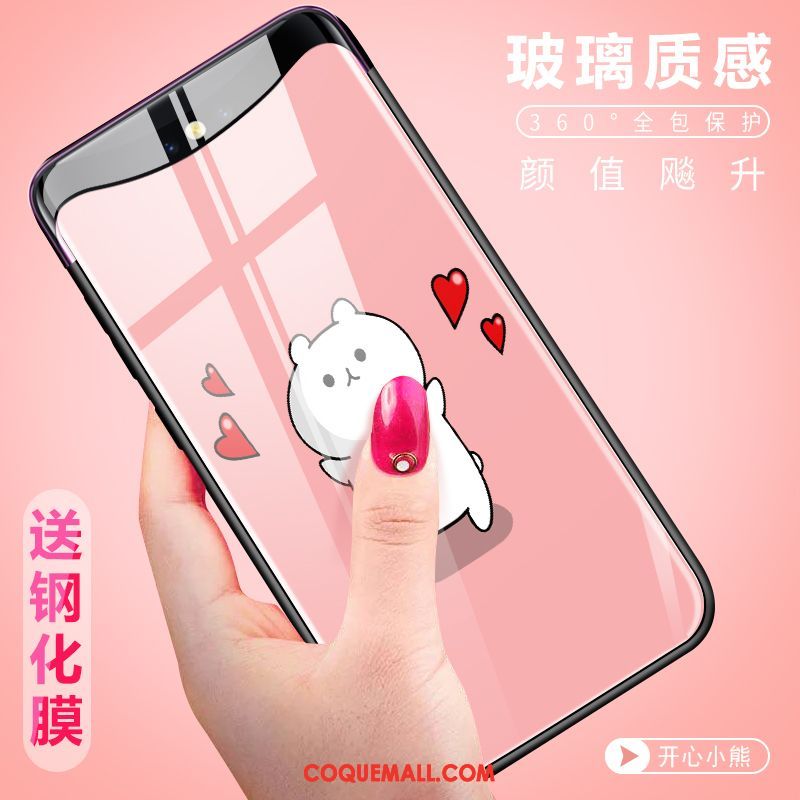 Étui Oppo Find X Créatif Personnalité Rose, Coque Oppo Find X Protection Nouveau