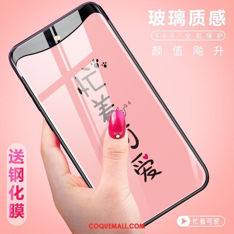 Étui Oppo Find X Créatif Personnalité Rose, Coque Oppo Find X Protection Nouveau