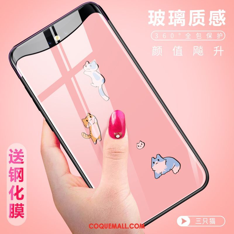 Étui Oppo Find X Créatif Personnalité Rose, Coque Oppo Find X Protection Nouveau