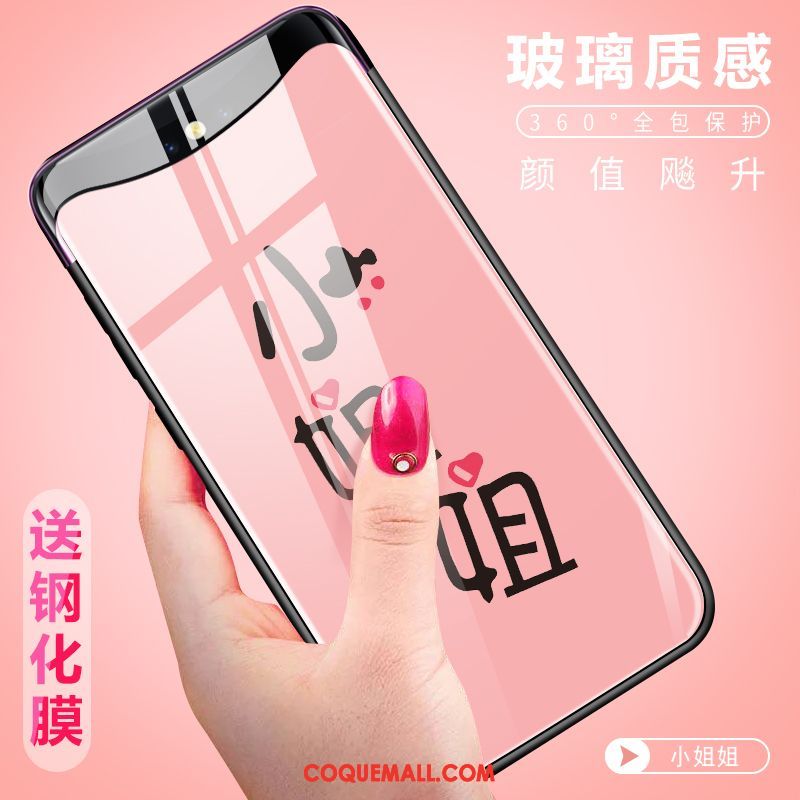 Étui Oppo Find X Créatif Personnalité Rose, Coque Oppo Find X Protection Nouveau