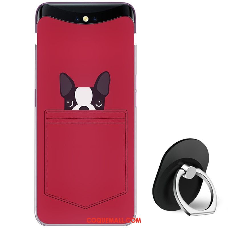 Étui Oppo Find X Dessin Animé Téléphone Portable Délavé En Daim, Coque Oppo Find X Gris Personnalité