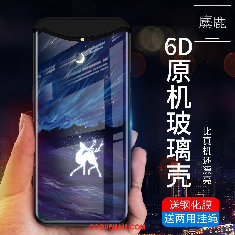 Étui Oppo Find X Délavé En Daim Fluide Doux Personnalité, Coque Oppo Find X Marque De Tendance Protection