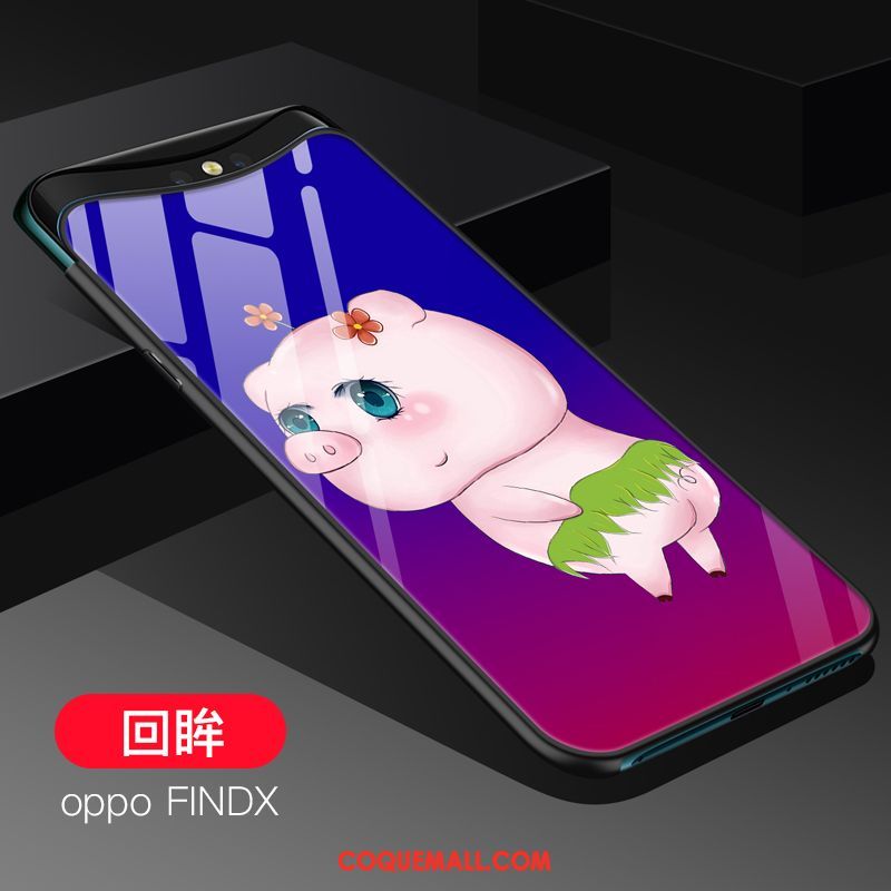 Étui Oppo Find X Rouge Personnalité Net Rouge, Coque Oppo Find X Modèle Fleurie Silicone