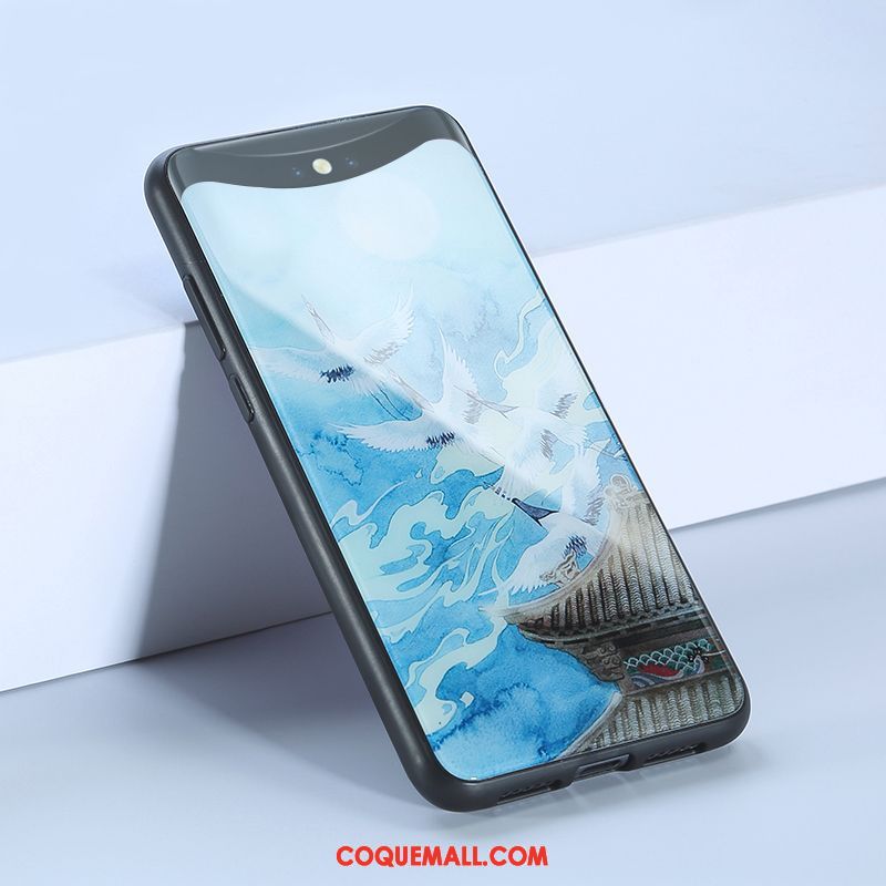 Étui Oppo Find X Verre Nouveau Tendance, Coque Oppo Find X Téléphone Portable Style Chinois