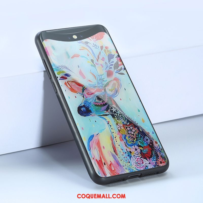 Étui Oppo Find X Verre Nouveau Tendance, Coque Oppo Find X Téléphone Portable Style Chinois