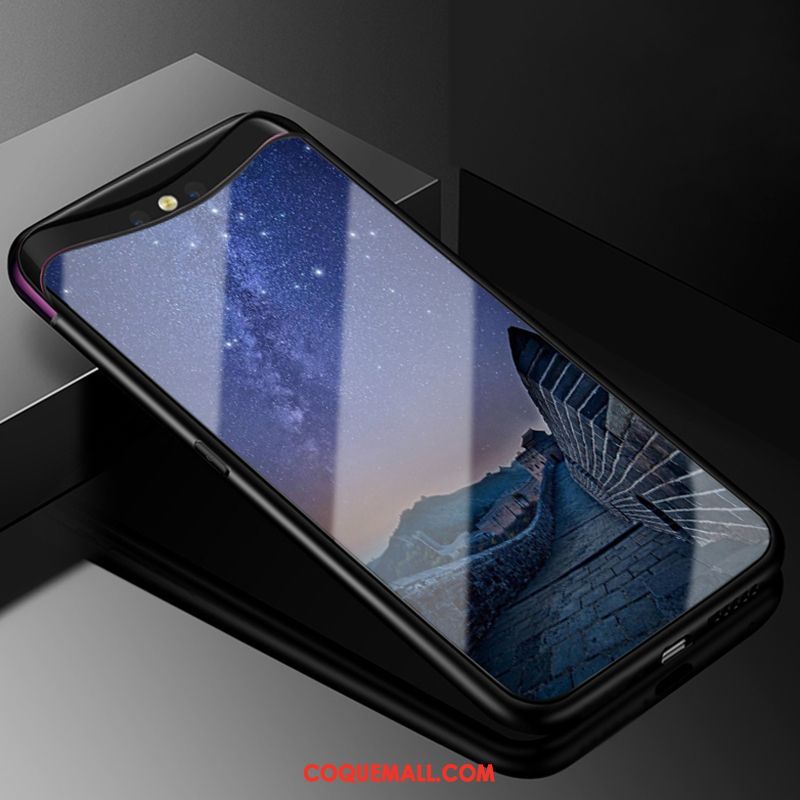 Étui Oppo Find X Violet Personnalité Foncé, Coque Oppo Find X Bordure Mode