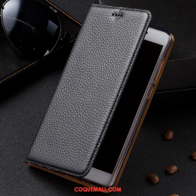 Étui Oppo Find X Étui En Cuir Protection Téléphone Portable, Coque Oppo Find X Bleu Cuir Véritable