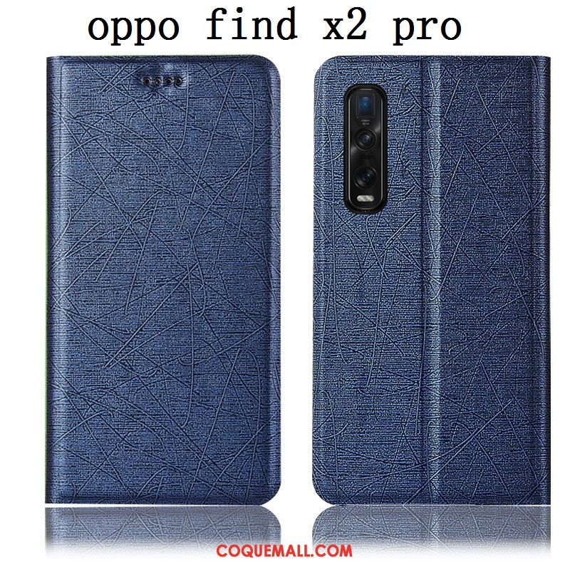 Étui Oppo Find X2 Pro Or En Cuir Téléphone Portable, Coque Oppo Find X2 Pro Incassable Soie