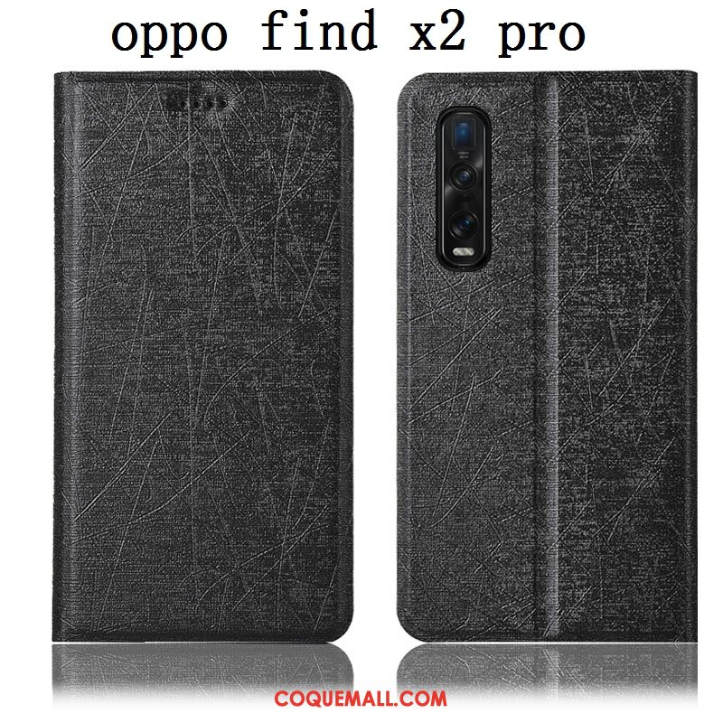 Étui Oppo Find X2 Pro Or En Cuir Téléphone Portable, Coque Oppo Find X2 Pro Incassable Soie