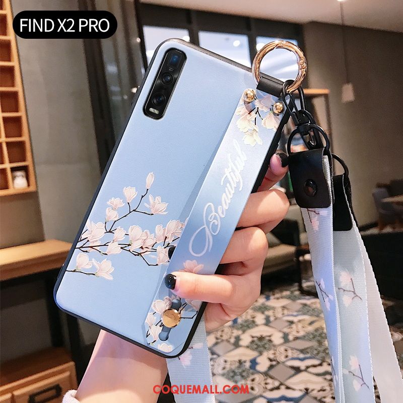 Étui Oppo Find X2 Pro Protection Bleu Tout Compris, Coque Oppo Find X2 Pro Fluide Doux Silicone