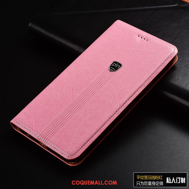 Étui Oppo Find X2 Pro Rose En Cuir Cuir Véritable, Coque Oppo Find X2 Pro Clamshell Protection