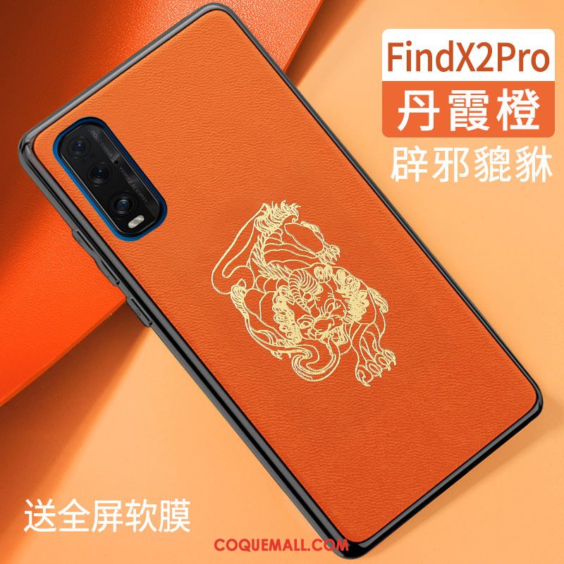 Étui Oppo Find X2 Pro Tendance Style Chinois Protection, Coque Oppo Find X2 Pro Tout Compris Silicone