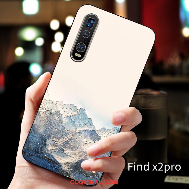 Étui Oppo Find X2 Pro Très Mince Créatif Gaufrage, Coque Oppo Find X2 Pro Fluide Doux Protection