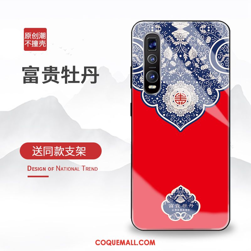 Étui Oppo Find X2 Pro Téléphone Portable Rouge Tendance, Coque Oppo Find X2 Pro Style Chinois Protection